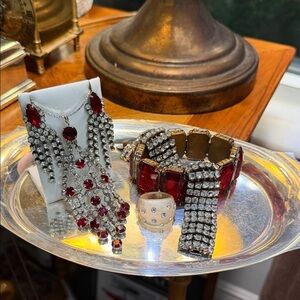 Vintage Rhinestone with Red stones